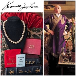 NIB💥1980S💯KJL GLASS PEARL NECKLACE